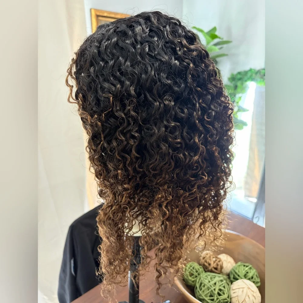 UNice InvisiBlend V part Jerry Curly& Kinky Curly Wig 16”